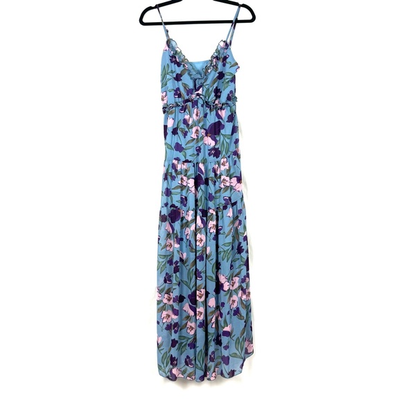 Women's Casual Boho Floral Printed Deep V Neck Long Evening Dress NWOT - Picture 2 of 5